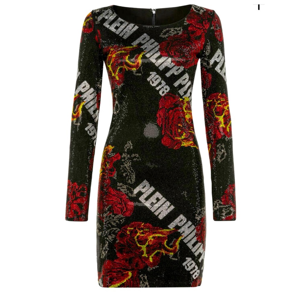 PHILIPP PLEIN SHORT FLOWER DRESS